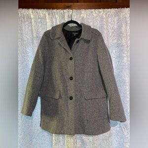 Grey button up jacket medium